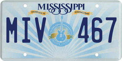 MS license plate MIV467