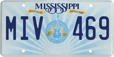 MS license plate MIV469