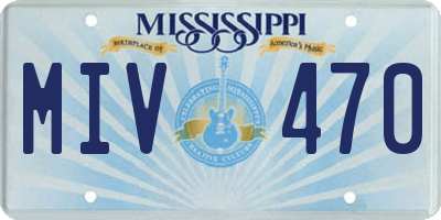 MS license plate MIV470