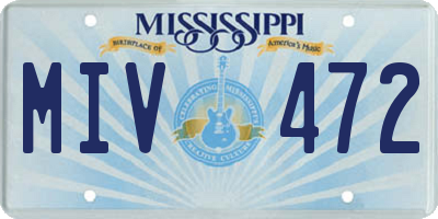 MS license plate MIV472