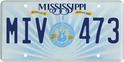 MS license plate MIV473