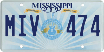 MS license plate MIV474