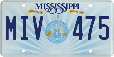 MS license plate MIV475