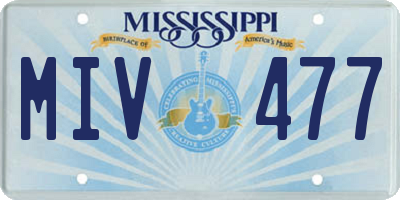 MS license plate MIV477