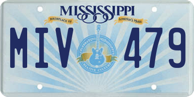 MS license plate MIV479