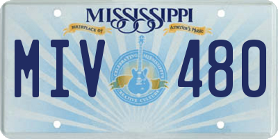 MS license plate MIV480