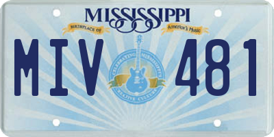 MS license plate MIV481