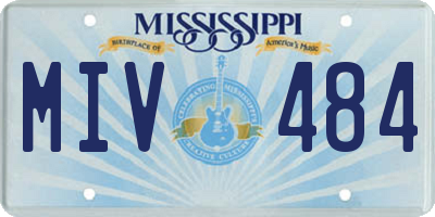 MS license plate MIV484