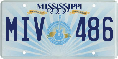 MS license plate MIV486