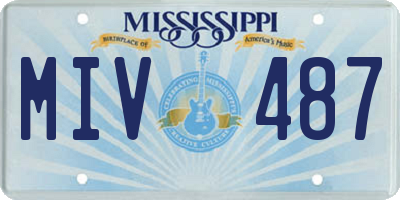 MS license plate MIV487