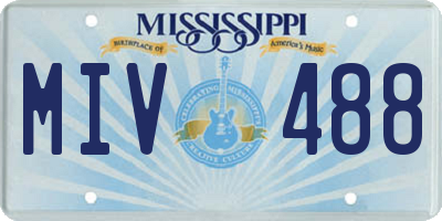 MS license plate MIV488