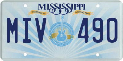 MS license plate MIV490