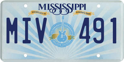 MS license plate MIV491