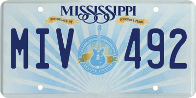 MS license plate MIV492