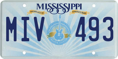 MS license plate MIV493