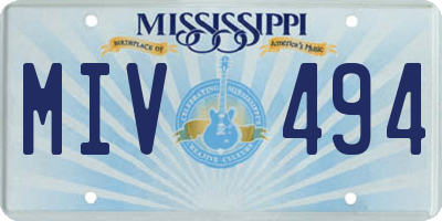 MS license plate MIV494