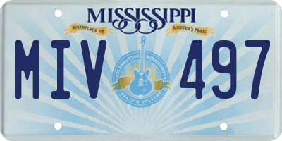 MS license plate MIV497