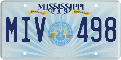 MS license plate MIV498