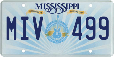 MS license plate MIV499