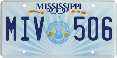 MS license plate MIV506