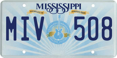 MS license plate MIV508