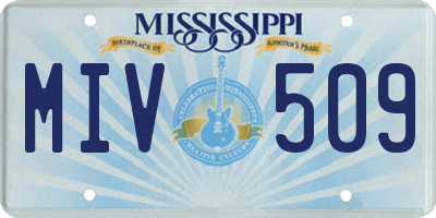 MS license plate MIV509