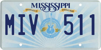 MS license plate MIV511