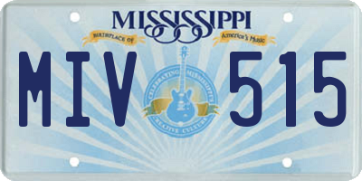 MS license plate MIV515
