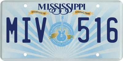 MS license plate MIV516