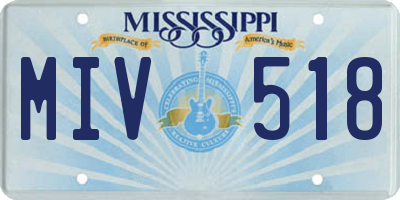 MS license plate MIV518