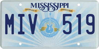 MS license plate MIV519