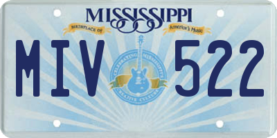 MS license plate MIV522