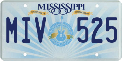 MS license plate MIV525