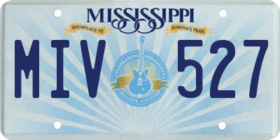 MS license plate MIV527
