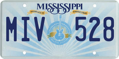 MS license plate MIV528