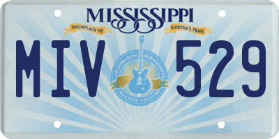 MS license plate MIV529