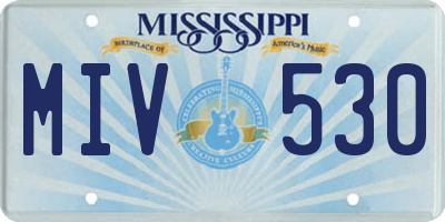 MS license plate MIV530