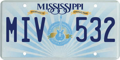 MS license plate MIV532