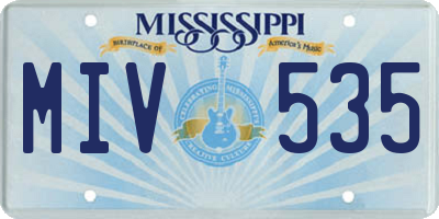 MS license plate MIV535
