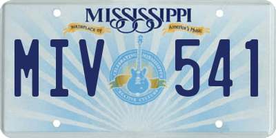 MS license plate MIV541