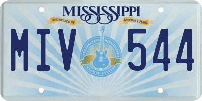MS license plate MIV544