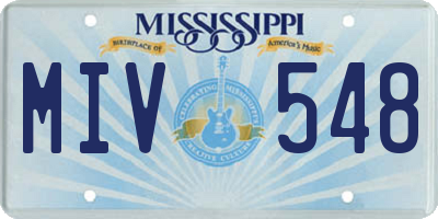 MS license plate MIV548