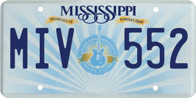 MS license plate MIV552