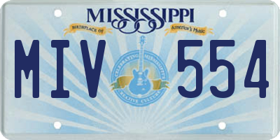 MS license plate MIV554