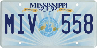 MS license plate MIV558