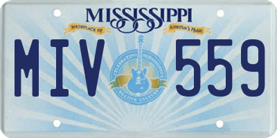 MS license plate MIV559