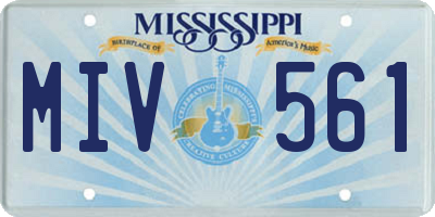MS license plate MIV561