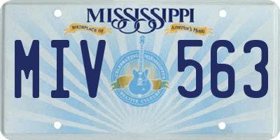 MS license plate MIV563