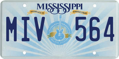MS license plate MIV564