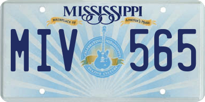 MS license plate MIV565